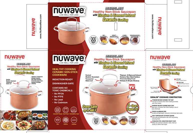 NuWave kitchen appliance packaging box design