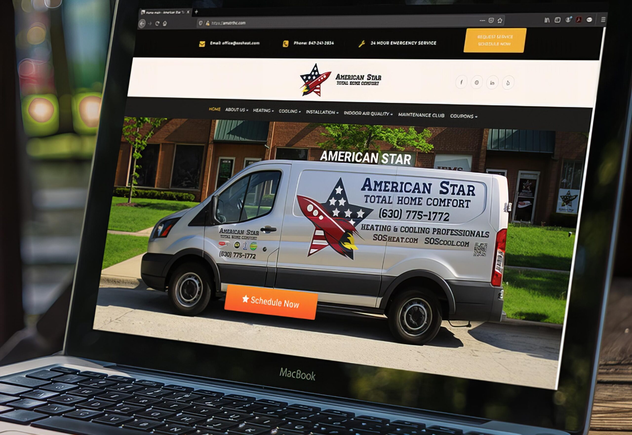 Landing page design with bold hero section, testimonials, and feature highlights